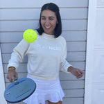 Play Nicely - Raglan Women's Cropped Crew Sweatshirt